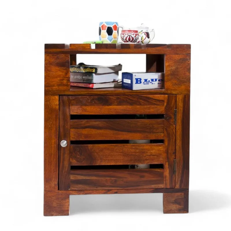 Wverix Sheesham Wooden Side & Bedside Table - Dark Brown media 4