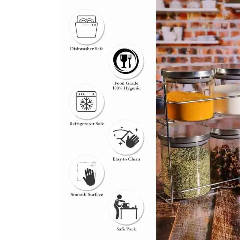 Baffy Storage Jar with Metal Stand - Set of Seven media 6