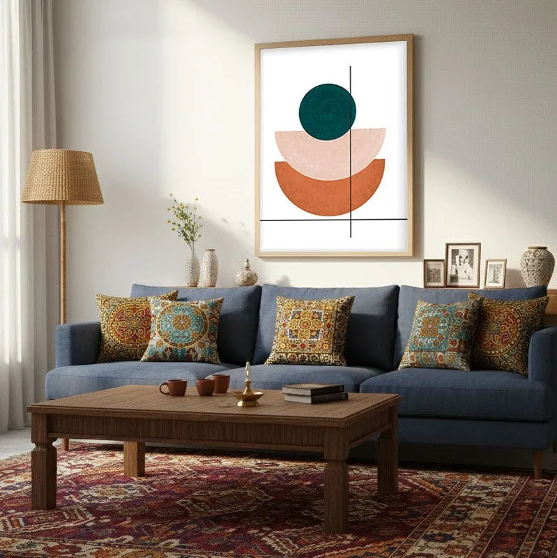 Linear Anchor Canvas Wall Painting With Brown Frame media 5