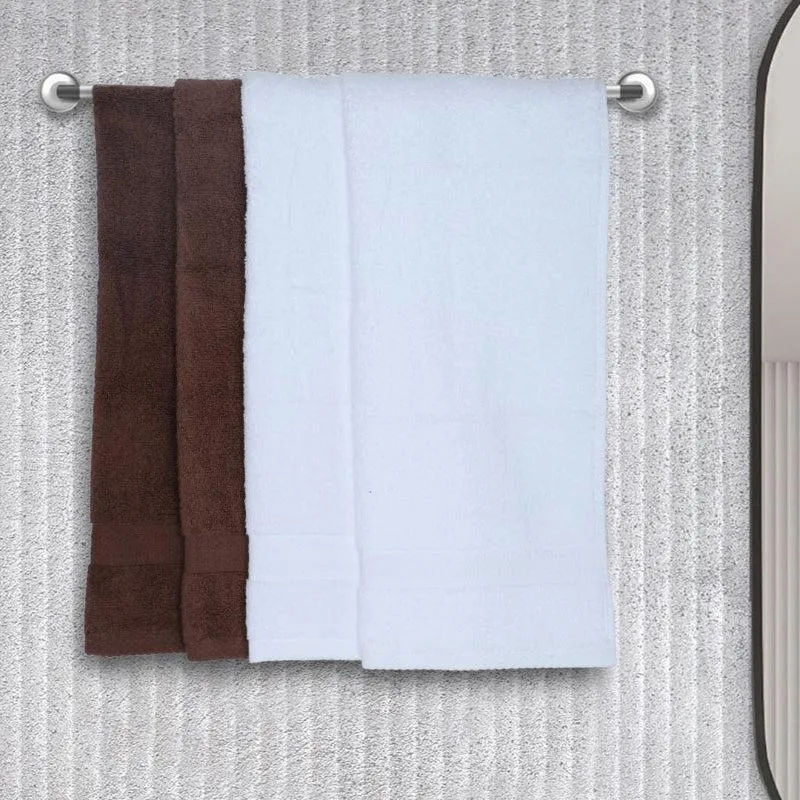 Miorah Hand Towel (White & Brown) - Set Of Four media 1