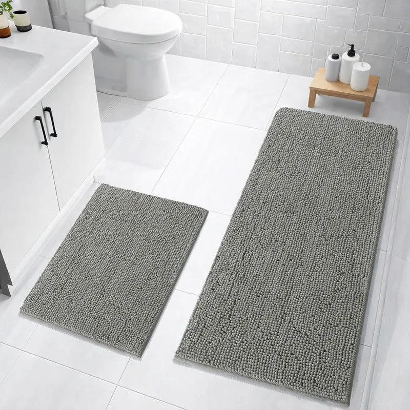MonoSoft Microfiber Bath Mats (Grey) - Set of Two media 3