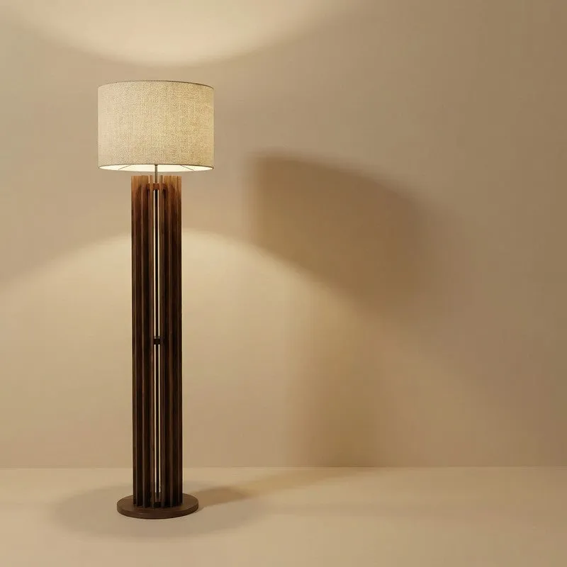 SoftAura Wooden Floor Lamp - Brown media 6