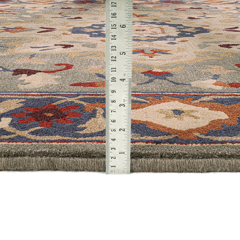 Shenlong Ethnic Wool & Nylon Carpet - Grey & Green media 9