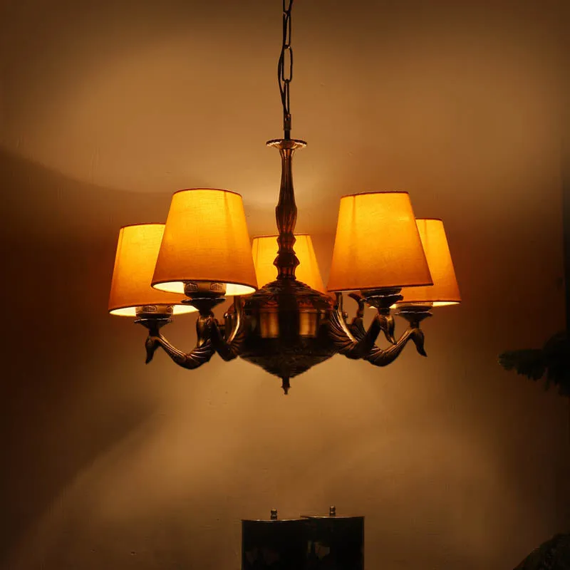 Clarion Conical Golden Antique Ceiling Lamp media 1