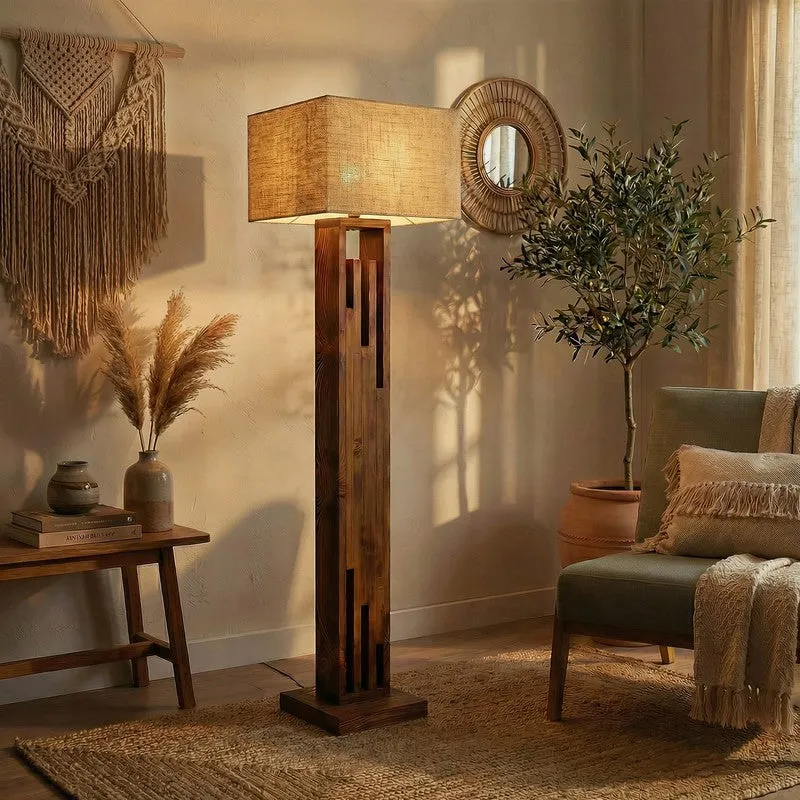 Kyrra Wooden and Jute Floor Lamp media 3