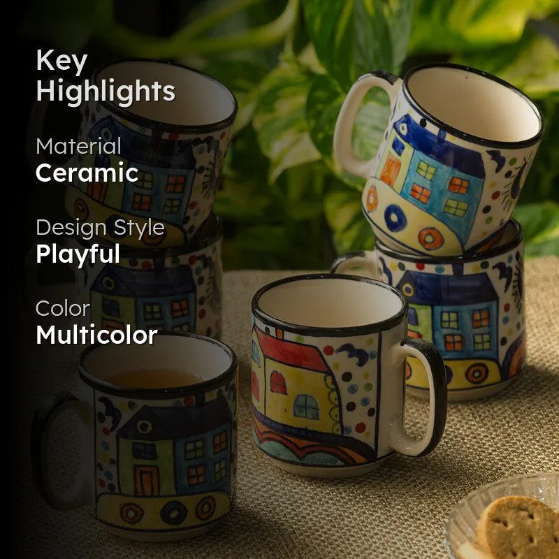 Sweet Ceramic Tea Cup (220 mL Each) - Set of Six media 2