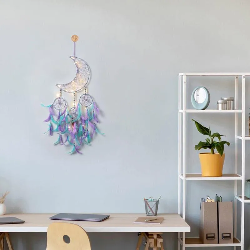 Luna Beam Dreamcatcher With Light - Aqua & Purple media 1