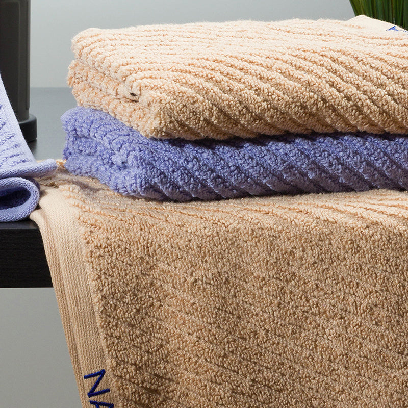 Nautica Riviera Soft Cotton Hand & Face Towel (Light Tan & Light Blue) - Set Of Four media 3