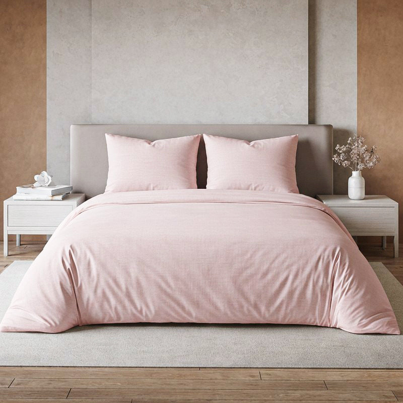 Maison Solid Cotton Bedsheet (Cameo Rose) - 200 TC