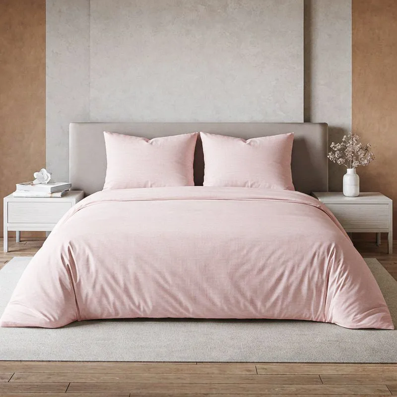Maison Solid Cotton Bedsheet (Cameo Rose) - 200 TC media 1