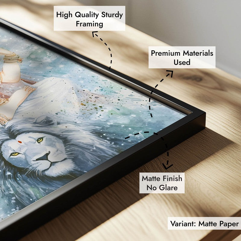 Shakthi Spiritual Archival Paper Wall Painting With Frame - Black media 7