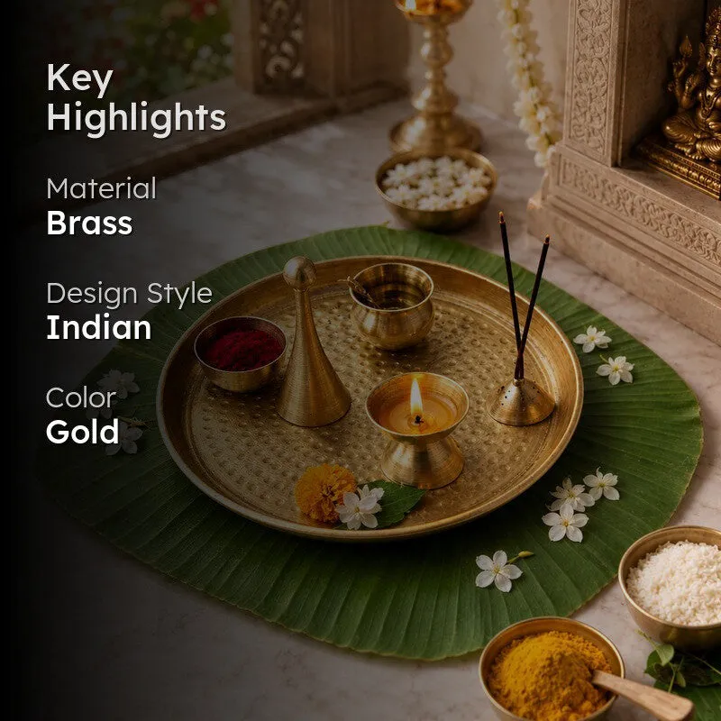 Swarn Aarati Brass Puja Thali media 2