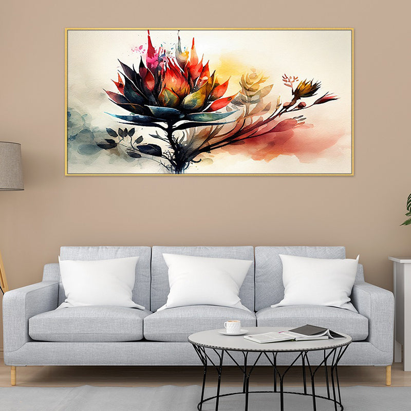 Fiery Petals Canvas Wall Painting