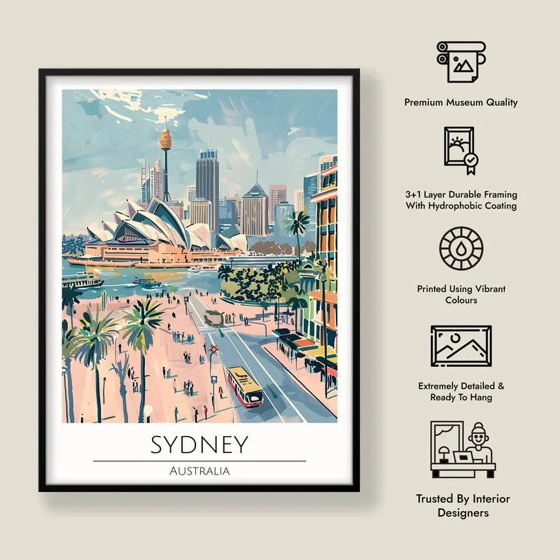 Vintage Sydney Framed Canvas Wall Painting media 8