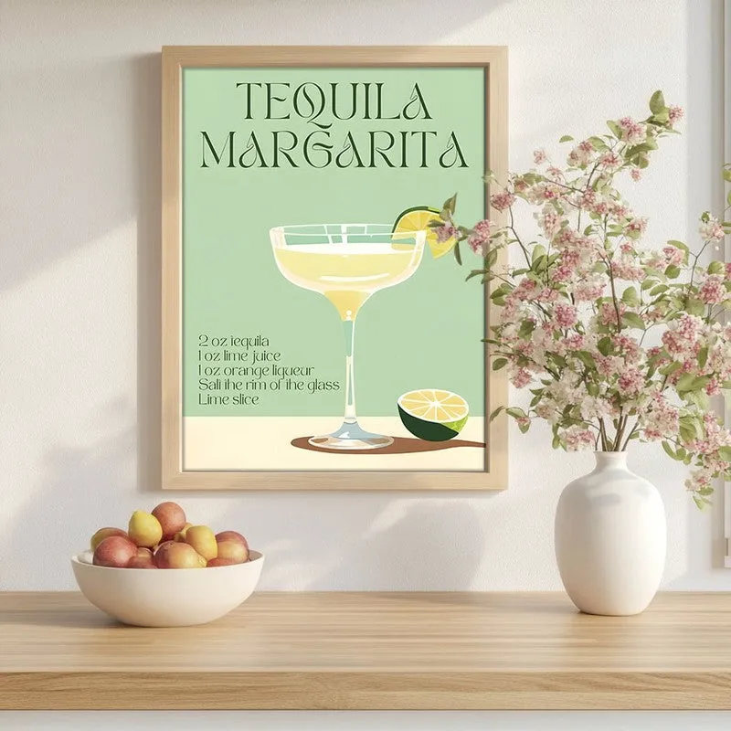 Tequila Margarita Archival Canvas Wall Art - Brown media 1