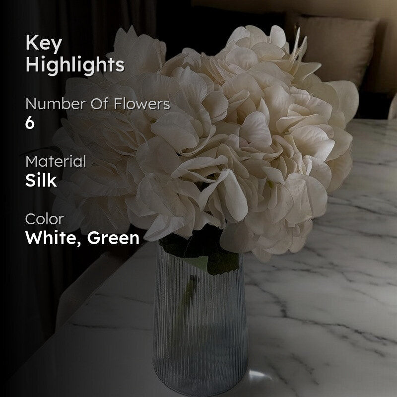 Blossom Hydrangia Artificial Flower - White media 2