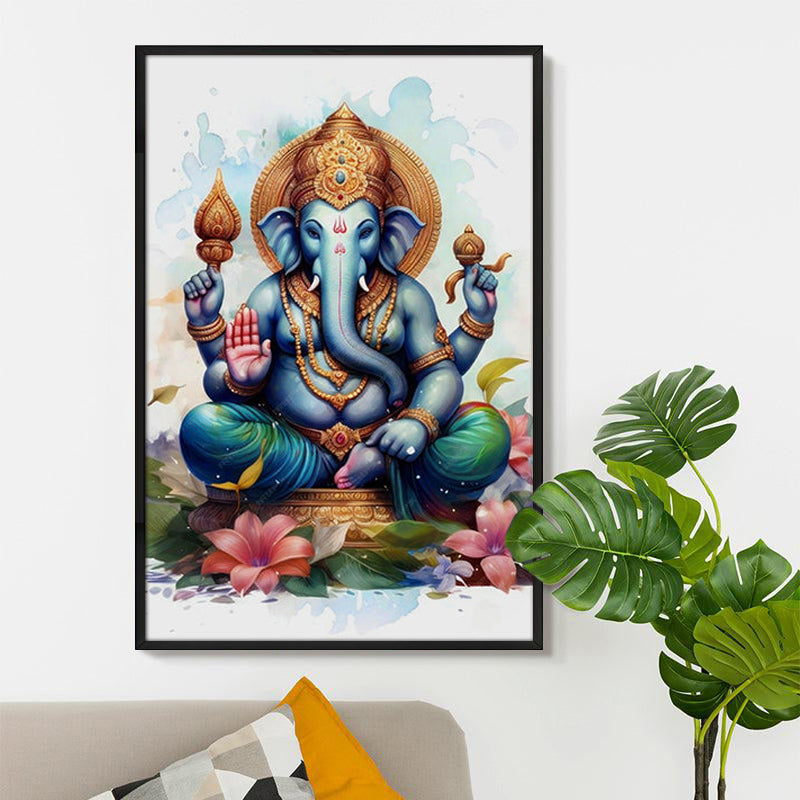 Mystic Ganesha Wall Painting With Frame media 6