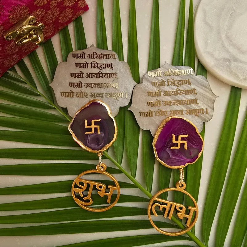 Aurika Swastik Shubh Labh Hanging Latkan - Set Of Two media 3