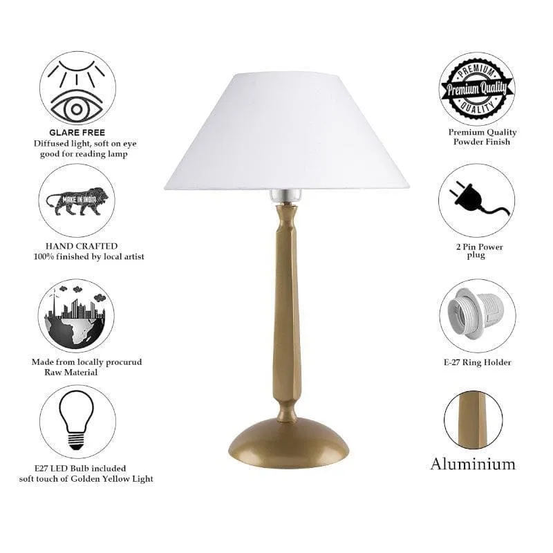 Luna Shine Fabric Table Lamp - Gold,White media 7