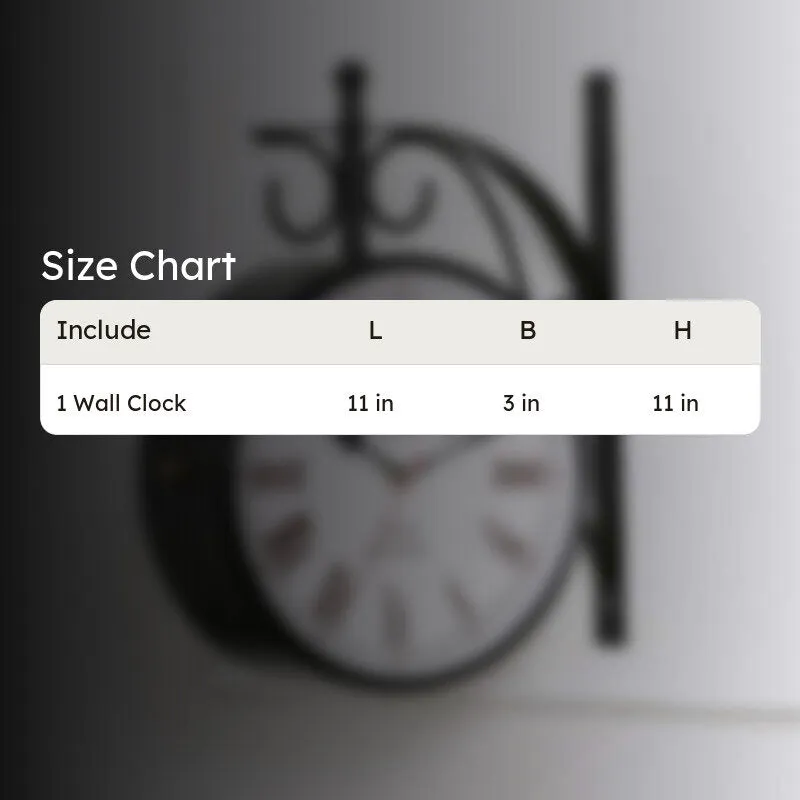 Forma Double Sided Roman Numeral Station Clock - Black & White media 6