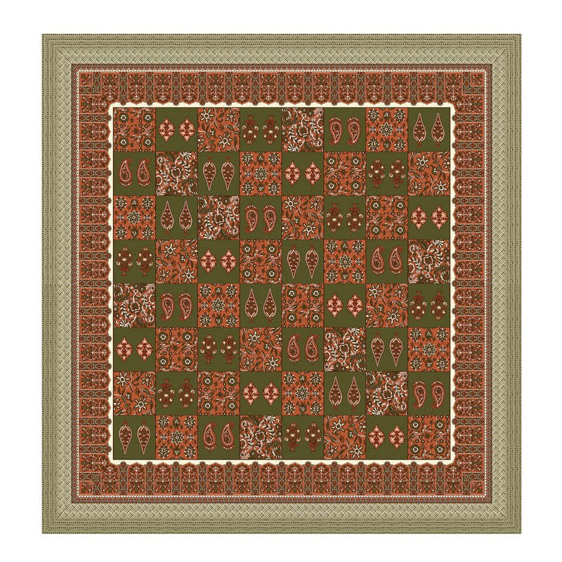 Jaipur Charm Cotton Bedsheet (Olive Green,Maroon) - 120 TC media 5