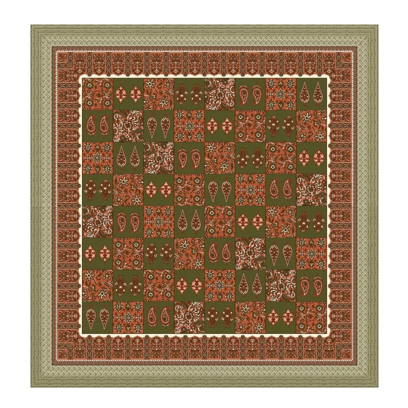 Jaipur Charm Cotton Bedsheet (Olive Green,Maroon) - 120 TC media 5