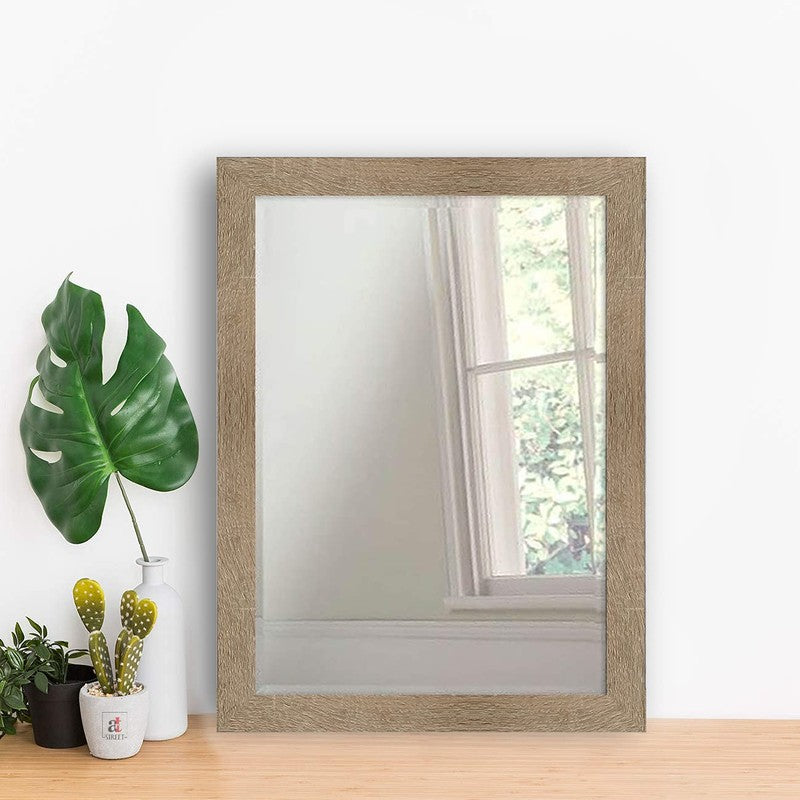 Noblarch Wall Mirrors With Wooden Frame (Brown)