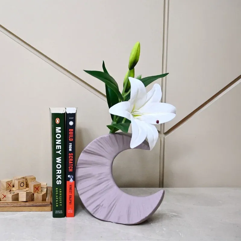 Lunar Half Moon Ceramic Vase - Purple media 1