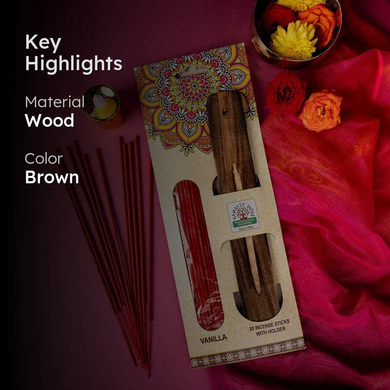 Sugandha Vanilla Incense Sticks With Incense Holder - Set Of Twenty media 2
