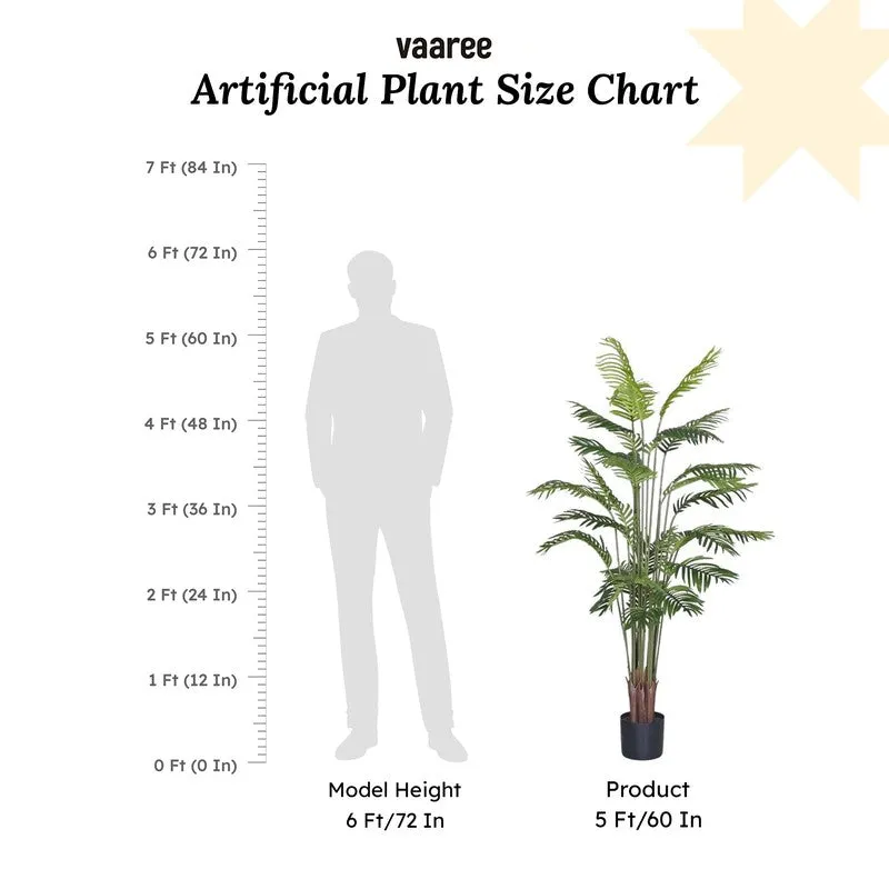 Artificial Arica Palm Plant With Black Fiber Pot - 4.9 Feet media 7