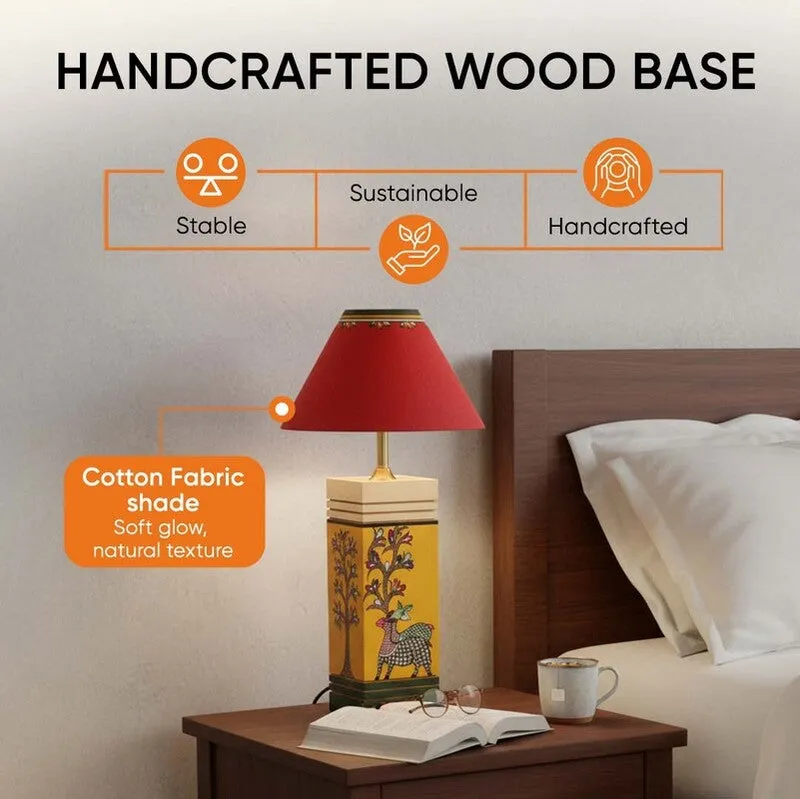 Indubhushan Wooden Table Lamp - Multicolor media 6
