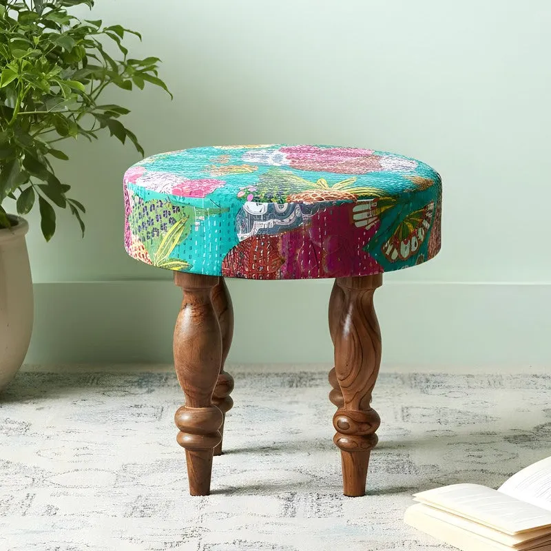 Qirox Sheesham Wooden Stools (Multicolor) - Set Of Two media 5