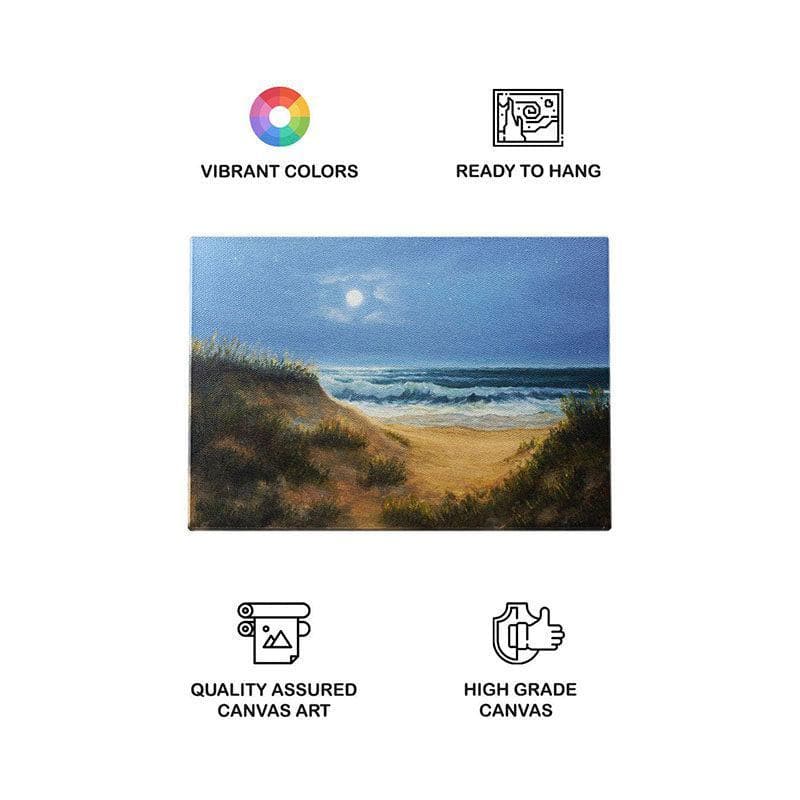 Ocean And Dunes Canvas Painting - Gallery Wrap media 4