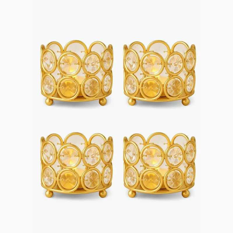 RadiantAura Adjustable Candle Holders (Gold) - Set Of Four media 4