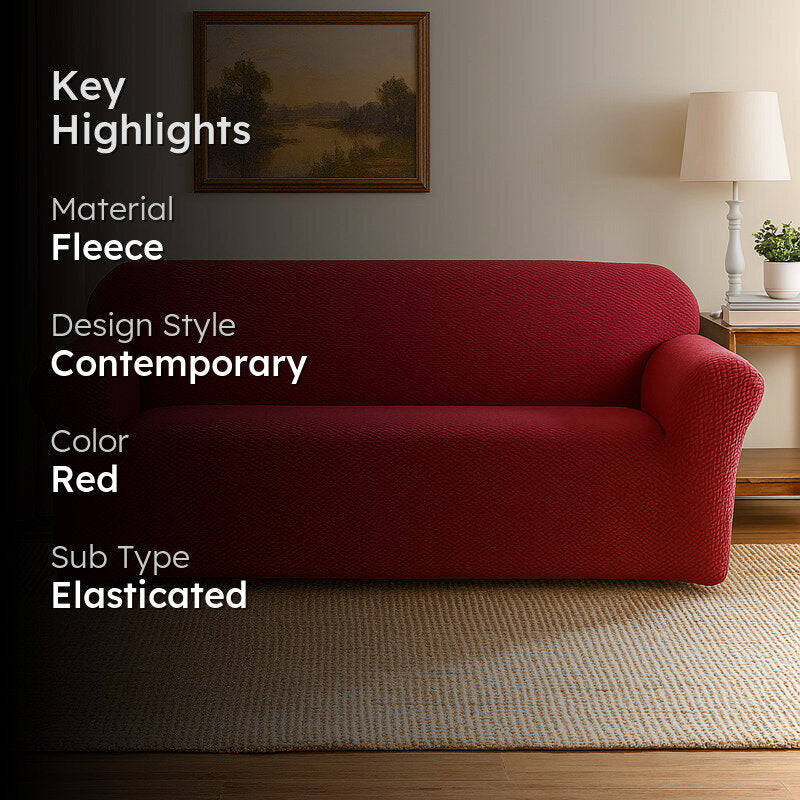 Univa Fleece Sofa Cover - Maroon media 2