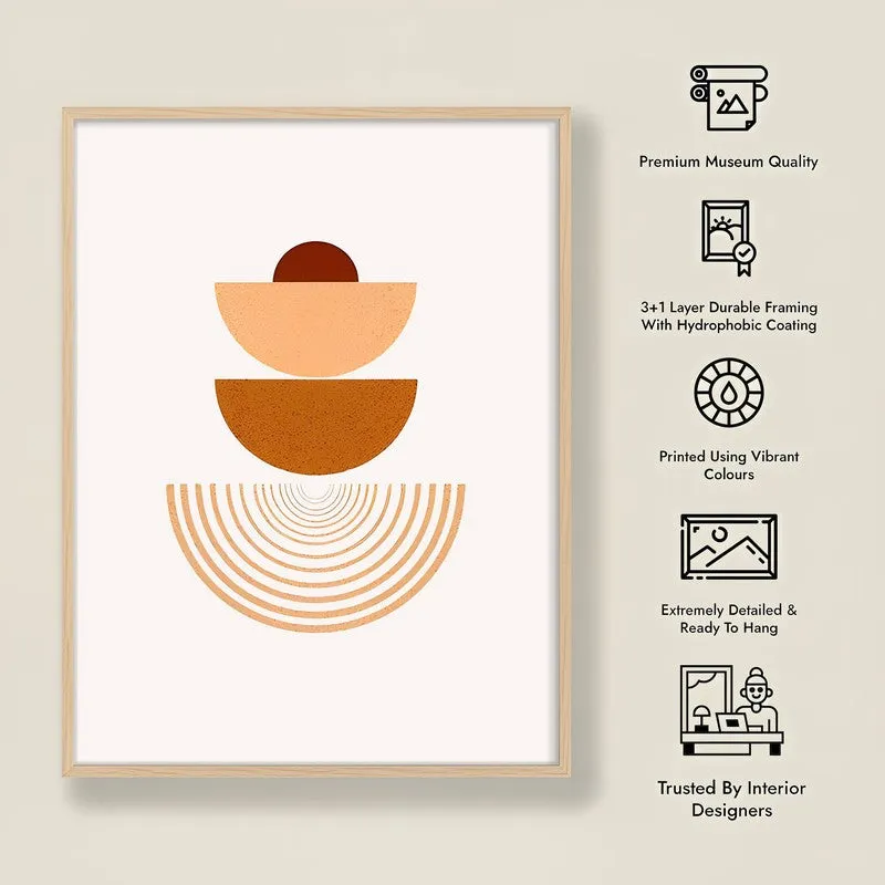 Stacked Serenity Canvas Wall Painting With Brown Frame media 9