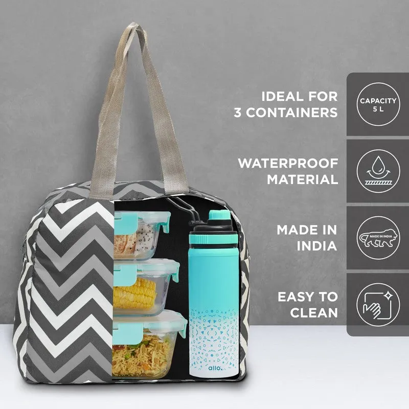 Hexiq Polyester Lunch Bag - Black & White media 8