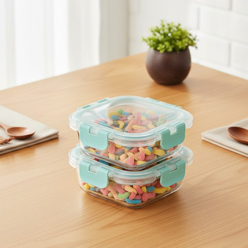 Snaksy Leak Proof Glass Lunch Box (160 mL Each) - Set Of Two media 3