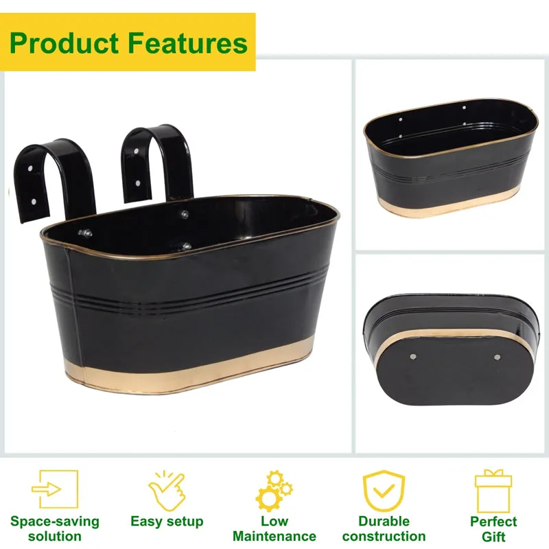 Norva Hanging Planter (Black) - Set Of Three media 4