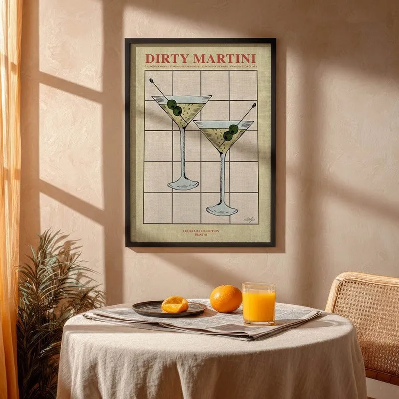 Dirty Martini Archival Canvas Wall Art - Black media 4