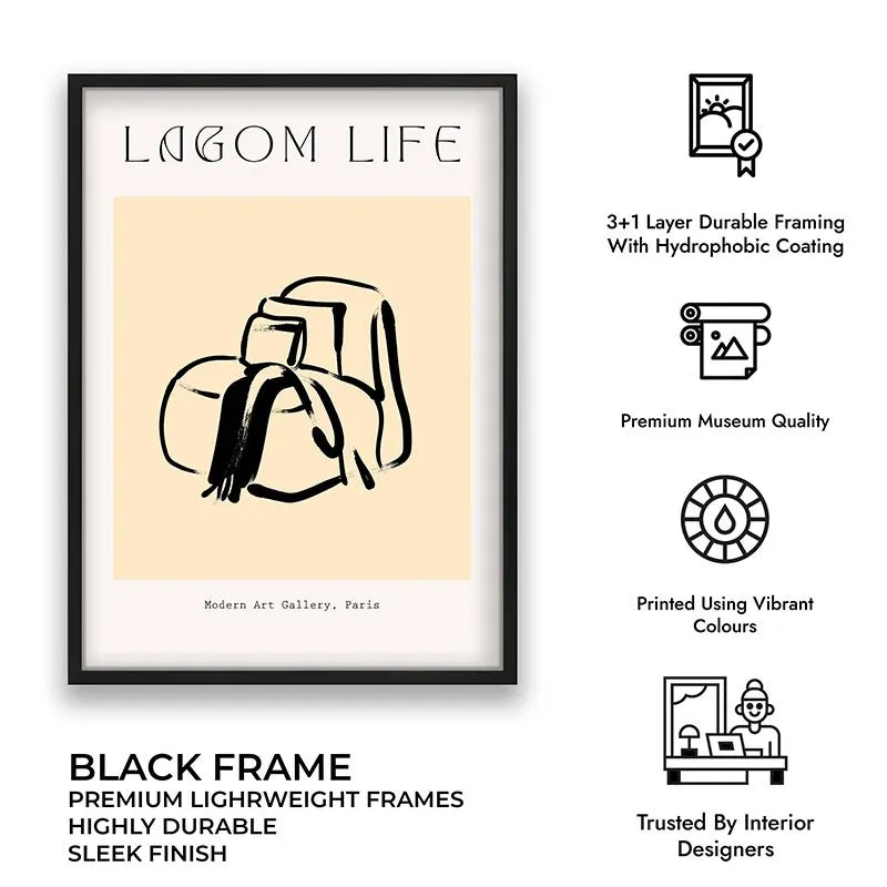 Hushed Routine Canvas Wall Painting With Black Frame media 8