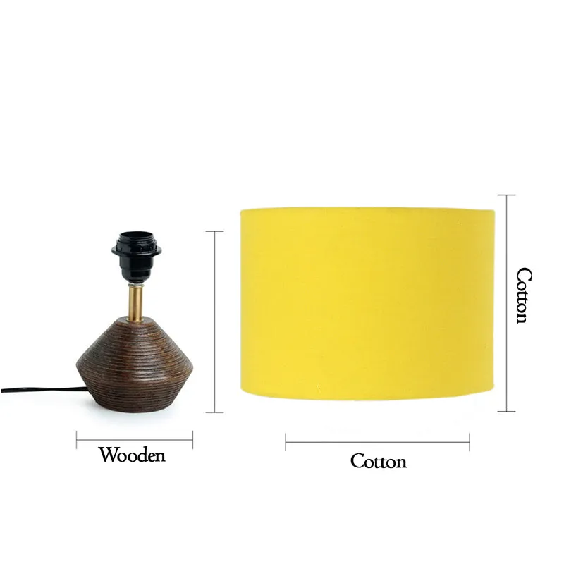Yami Wooden Table Lamp - Yellow,Brown media 6