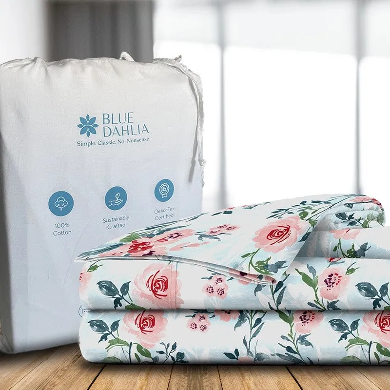 Surva Camellias Flora Cotton Bedsheet (Pink) - 254 TC media 7