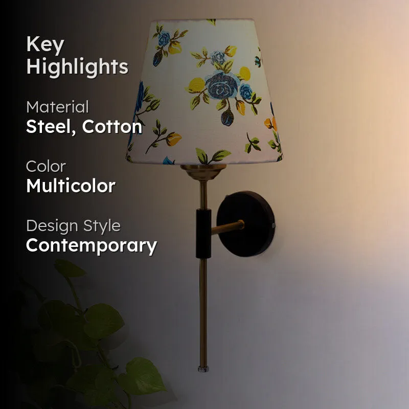 Beryll Printed Steel & Cotton Wall Lamp - Blue media 2