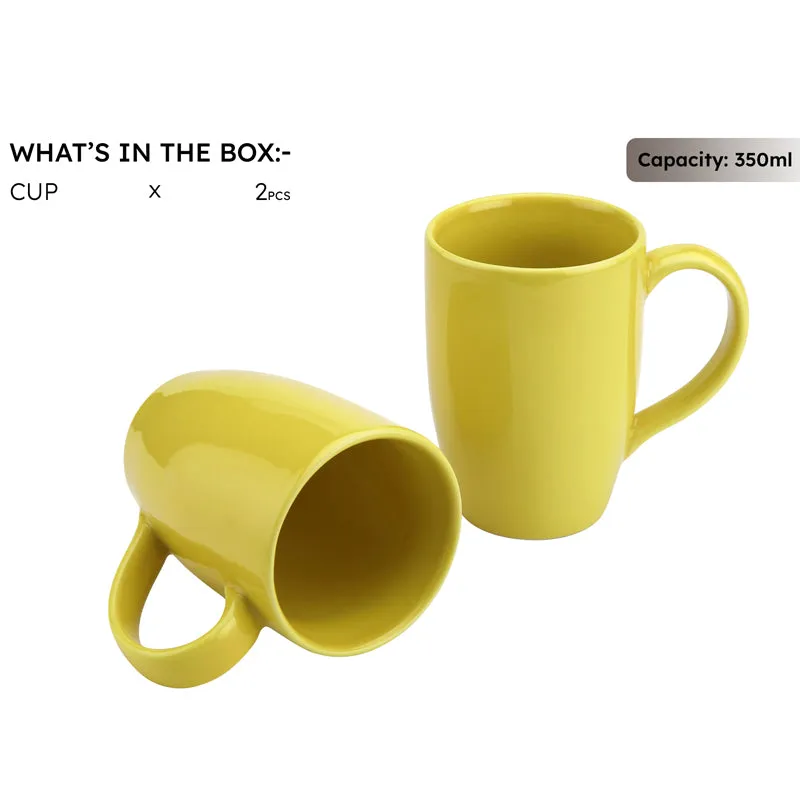 Kopi Ceramic Coffee Mug (Yellow/350 mL Each) - Set Of Two media 5