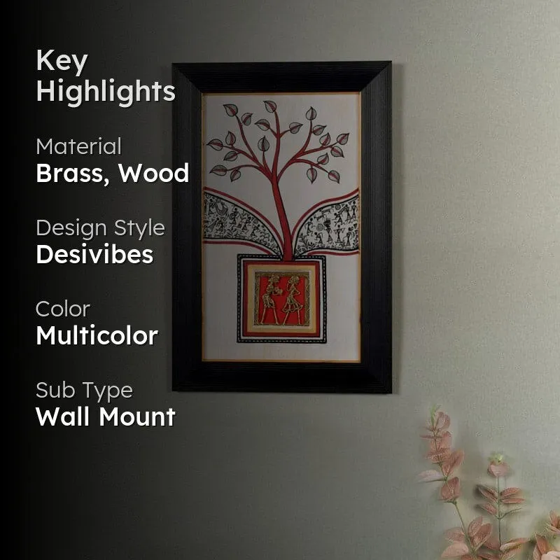 Samesha Warli Wooden & Brass Wall Accent media 2