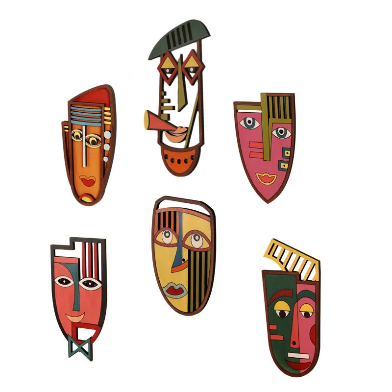 Kanjari Mask Wooden Wall Accent - Set of Six media 4