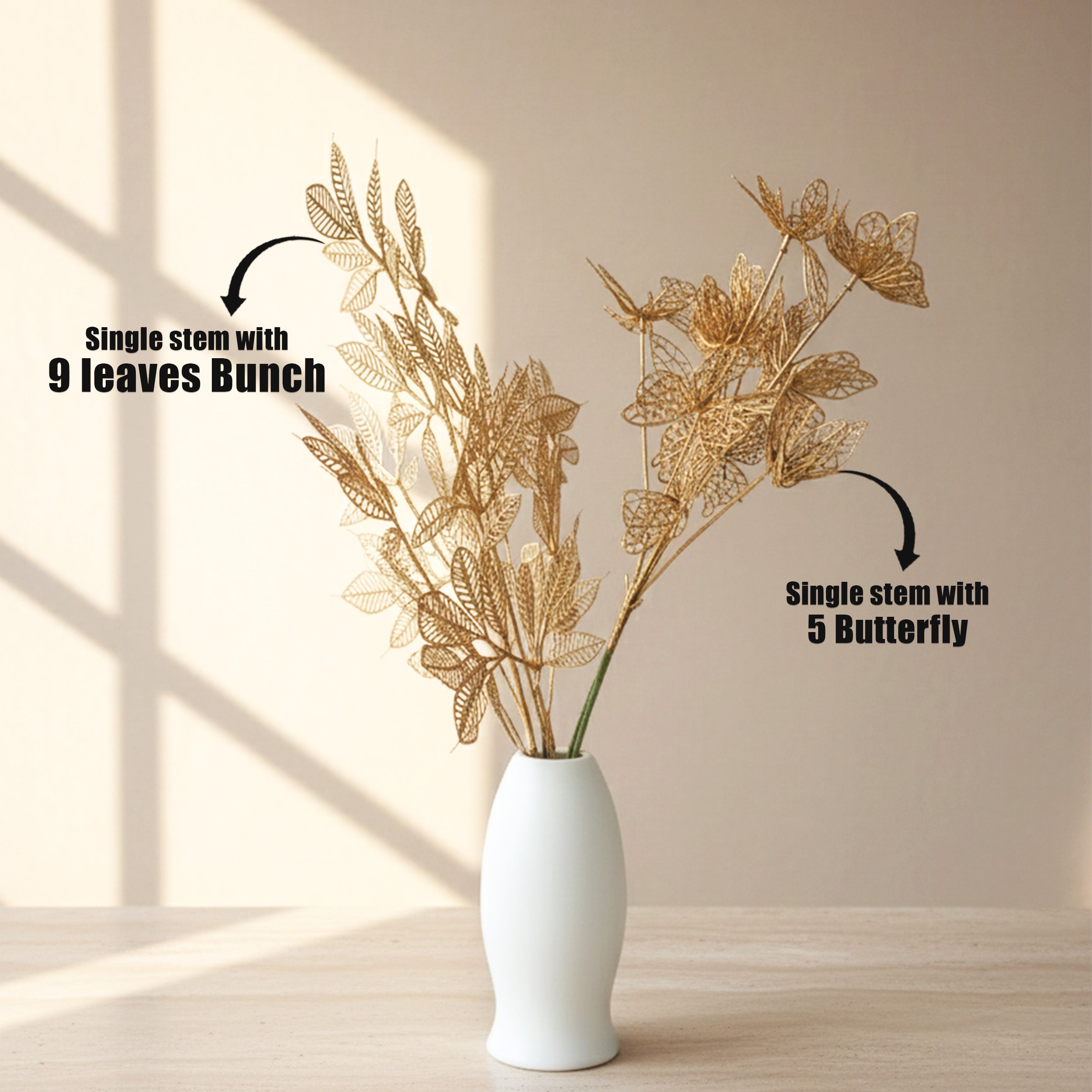 Foliage Butterfly Artificial Stems- Set Of Two media 9