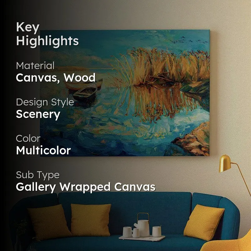 Beautiful Lake Canvas Wall Painting - Gallery Wrap media 2
