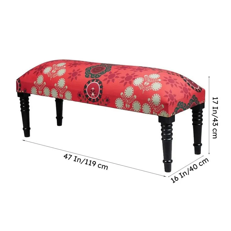 India Circus Sheesham Wood Raceme Rosettes Wooden Bench media 7